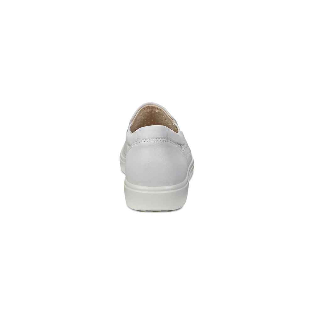 ECCO Slip On Damskie - Soft 7 Sneakers - Białe - TRYENM-420